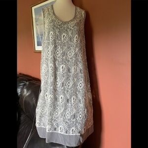 NWT Simply Vera” Gray/White (Cream)  Floral Lace Dress - Si…